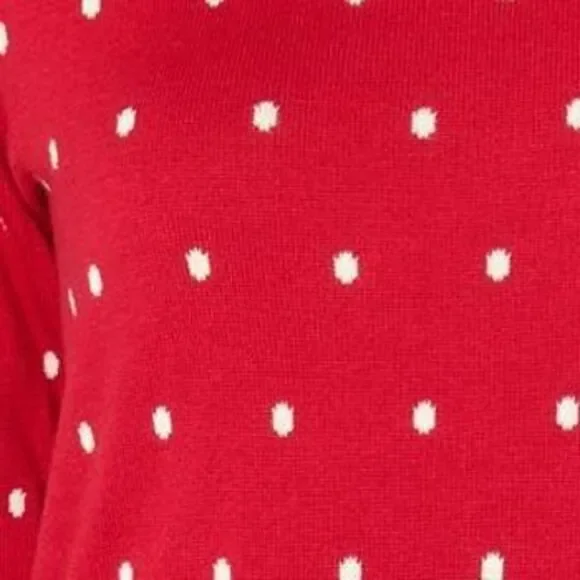 Belle by Kim Gravel Red Polka Dot Sweater - Picture 2 of 4